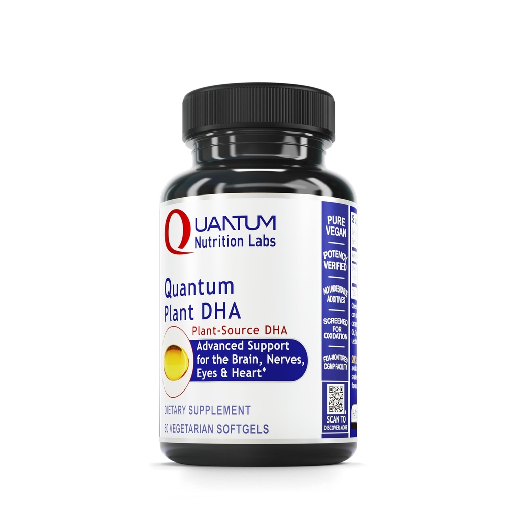 Nutriţie Quantum Labs Plant DHA - Non-GMO Vegan DHA cu Omega 3 Acidi graşi, Algae Based DHA pentru femei şi bărbaţi, Natural DHA Supliment Potrivit pentru Vegas- 60 Vegetarian Softgel Capsule