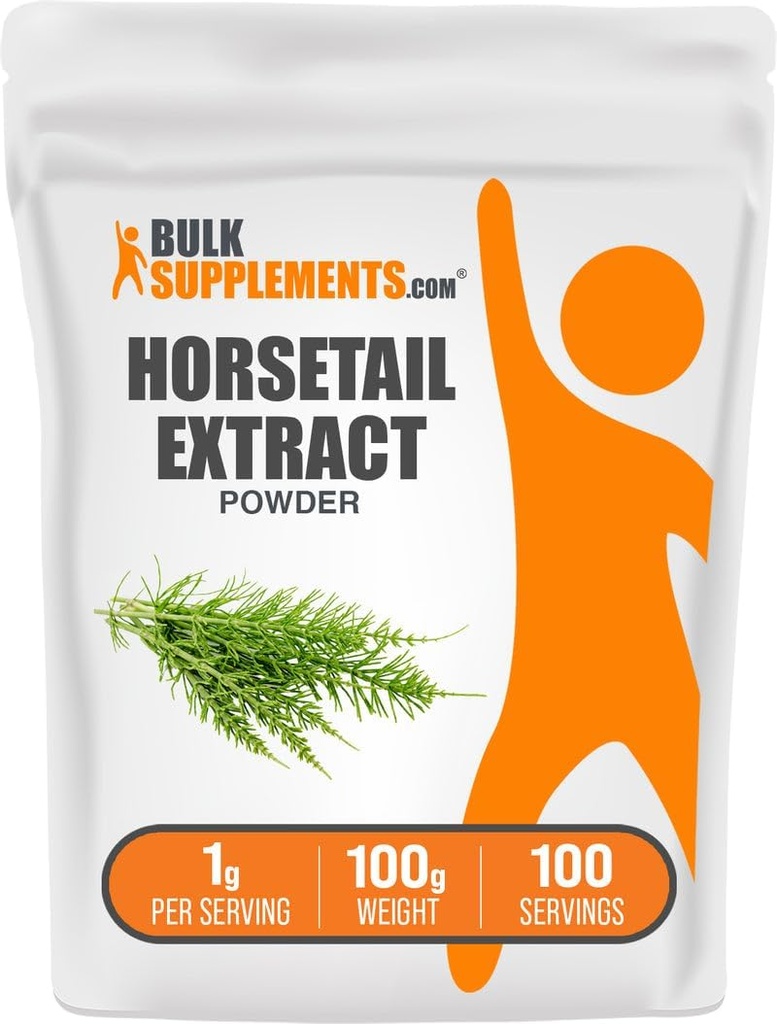BulkSupplements.com Horsetail Extract Powder - Horsetail Herb - Silica Supplements, Gluten Free, 1g per Serving, 100g (3.5 oz) (Pack of 1)
