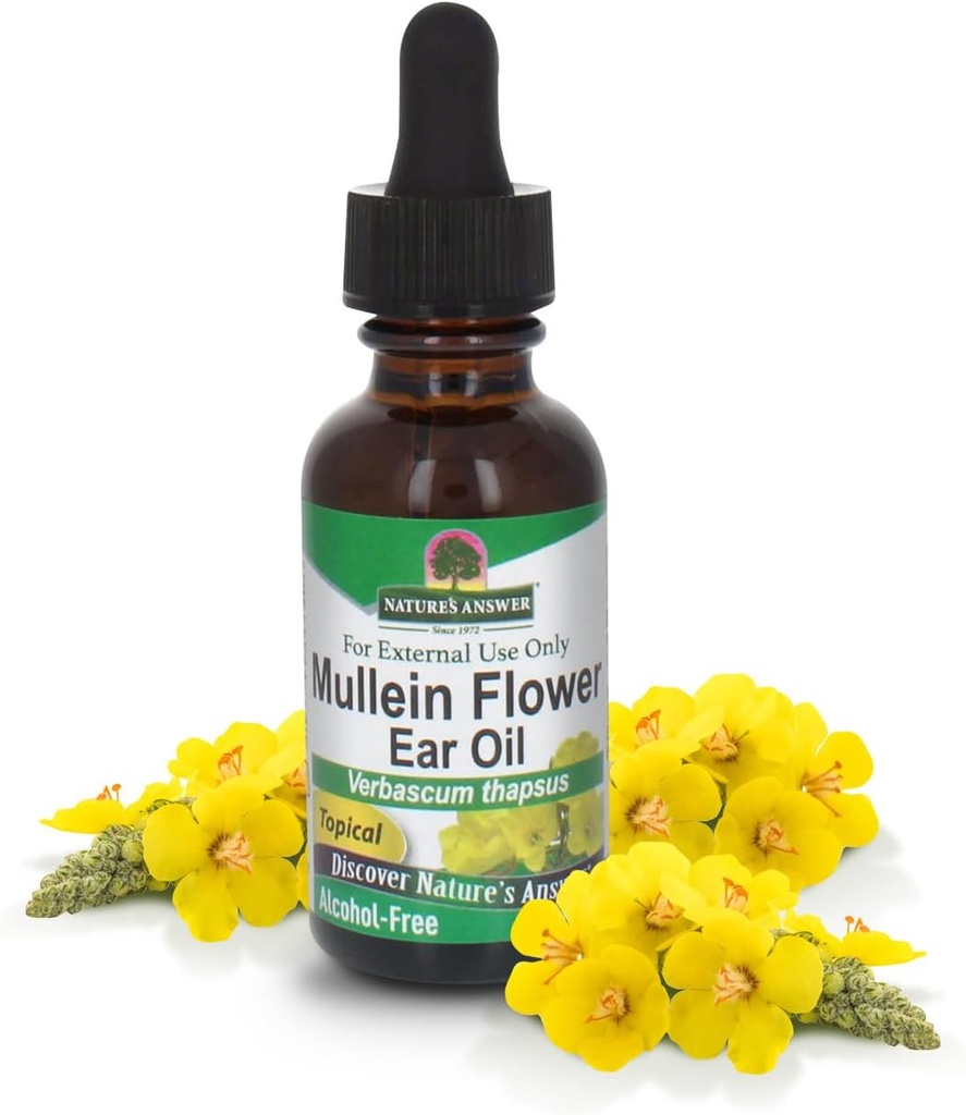 Natura's answer Alcool-liber Mullein flori ulei de ureche
