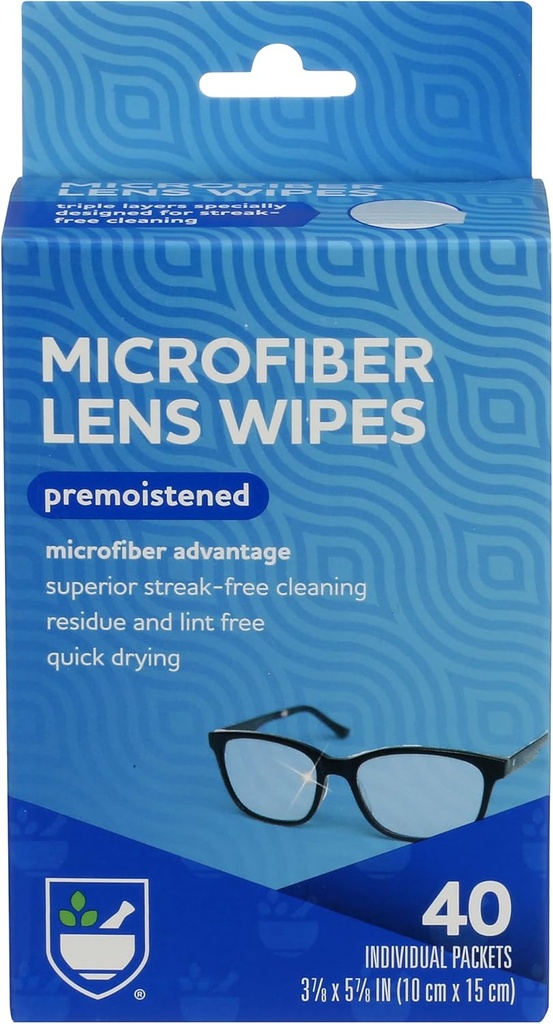 Rite Aid Eye Care Microfiber Lens Şerveţele, Premised, Pachete individuale înfăşurate - 40 Conte 