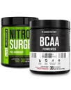 Fabrica Jacked Nitrosurge Pre-workout în Green Apple & BCAA în Punch de fructe pentru construirea musculare și recuperarea