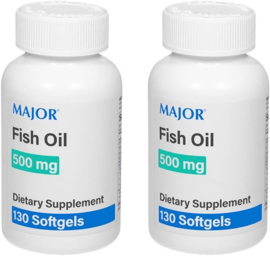 Ulei de pește mai mare 500mg Softgels - Omega-3 Suplimentul ulei de pește - Supliment alimentar - 130 Conte (2 ambalaj)