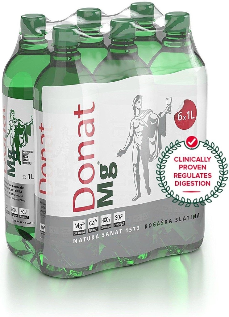 Apă de magneziu natural - 1000 mg magneziu în 1000ml 'Donat Mg' 'Pachet de vrac 6x1L