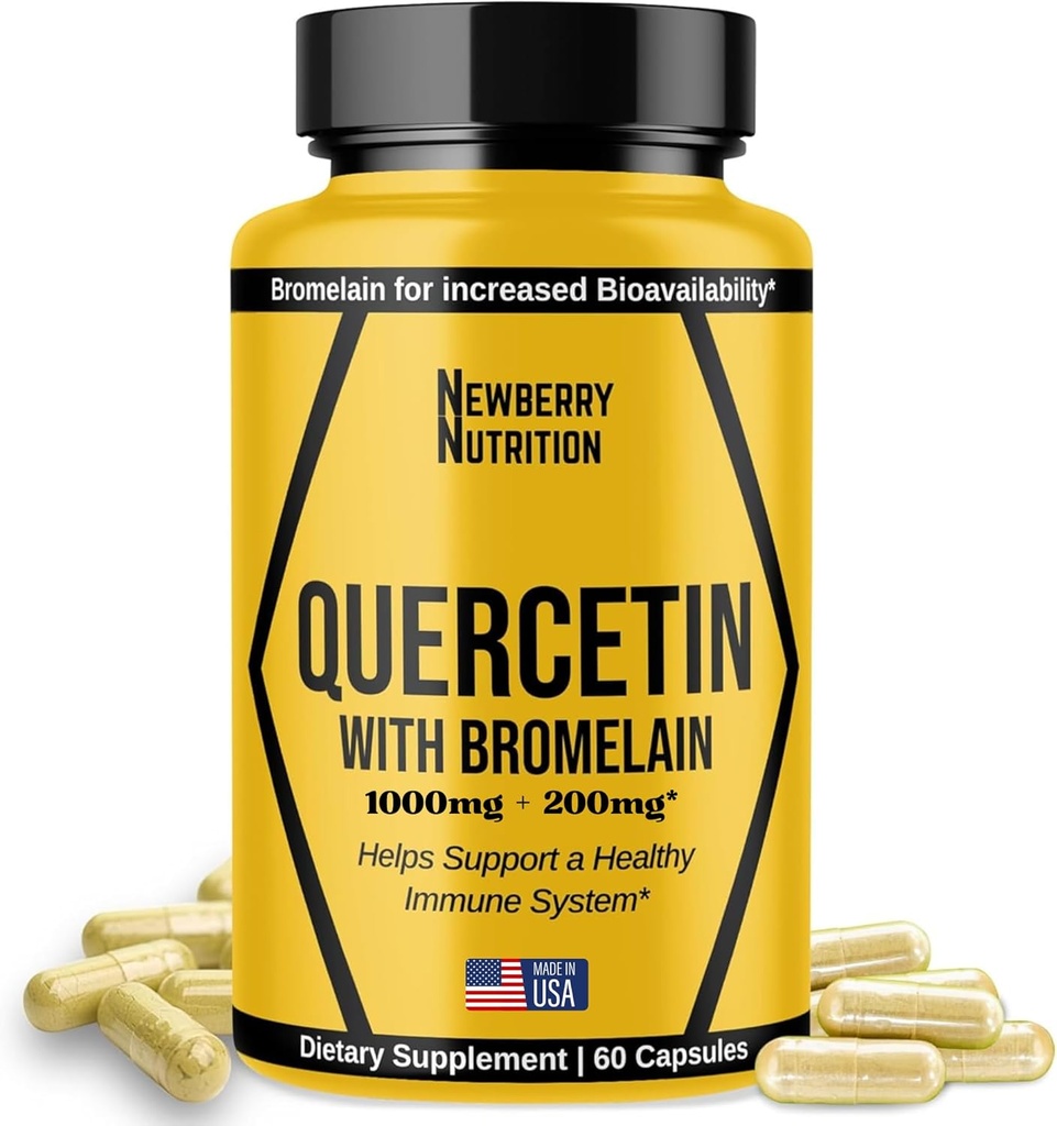 Querbetin cu supliment de Bromelain 1200mg, Querbetin 500 mg capsule, ajută la susţinerea imunităţii sănătoase, potent antioxidant, 60 Conte