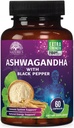 Ashwagandha Suplimente 2100mg - Extra Putere Ashwagandha Pulbere & Root Extras cu Pepper negru pentru Absorbție maximă, Suplimente antioxidante pentru femei și bărbați, Vegan, Non-GMO - 60 Capsule