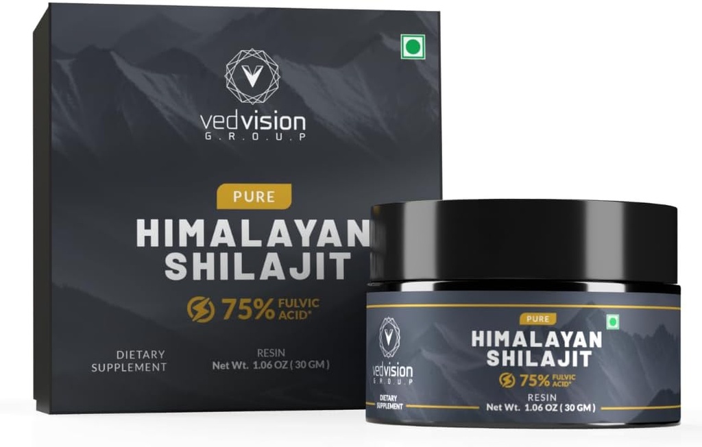 Pure Himalayan Shilajit Resin, 400mg O potenta de grad inalt cu 75%+ Acid furnal & 85+ Minerale Trace, Silajit pur pentru barbati si femei - cu Raport de test lab - 75 Serviri