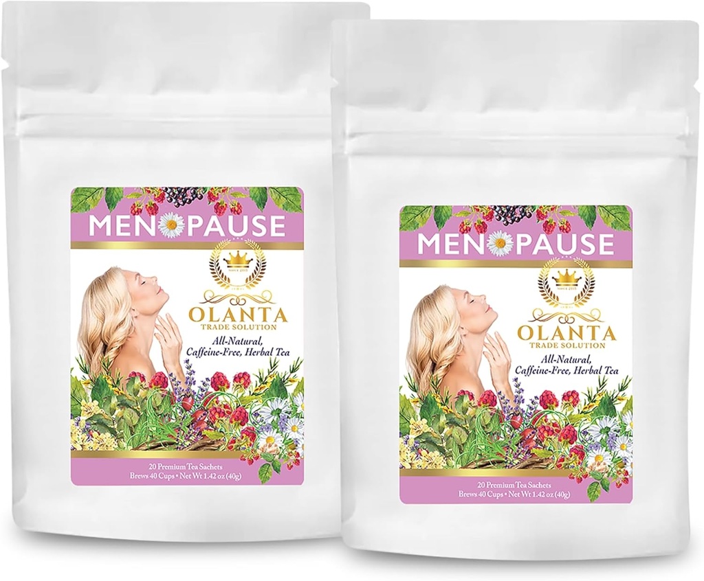 Menopause Ceai - Post Menopause Vitamine, Menopauza Suplimente pentru femei Flashuri calde, Ceai de plante pentru Menopauza, Asistenta imuna, Menopauza Confort - 40 Sachete Premium Ceai