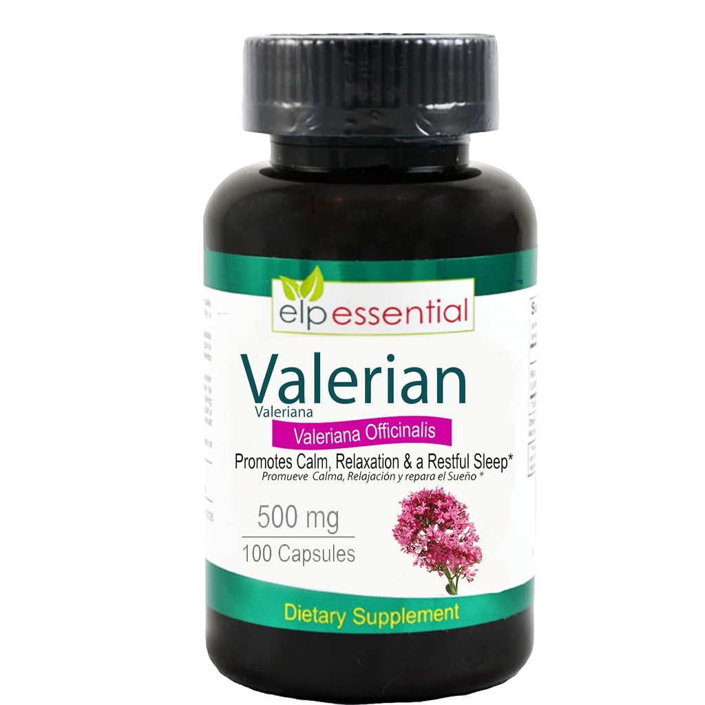 Capsule de rădăcină de valeriană Organic 500mg Supliment de extract de plante aromatice 100 pastile