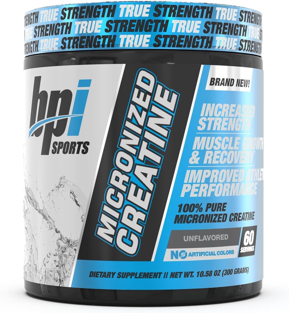 BPI Sports Micronited Creatina - Crește puterea - Reduceți oboseala - Clădire musculară Lean - 100% Creatură pură - O mai bună absorbție - Sprijină creșterea musculară - Nearomat - 60 Serviri - 10.58 Ounce