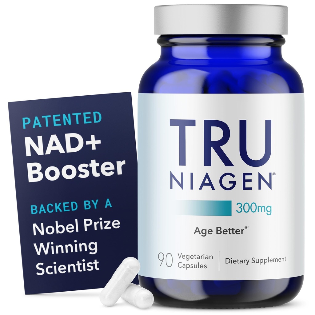 TRU NIAGEN Patentat NAD+ Supliment pentru anti- imbatranire si regenerarea celulelor, 300 mg Niagen, 90 Serviri 
