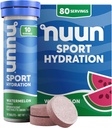 Nuun Sport Electrolit Tablete cu magneziu, calciu, potasiu, clorură & sodiu, gluten Free & Vegan, pepene verde, 8 Pack (80 Servings Total)