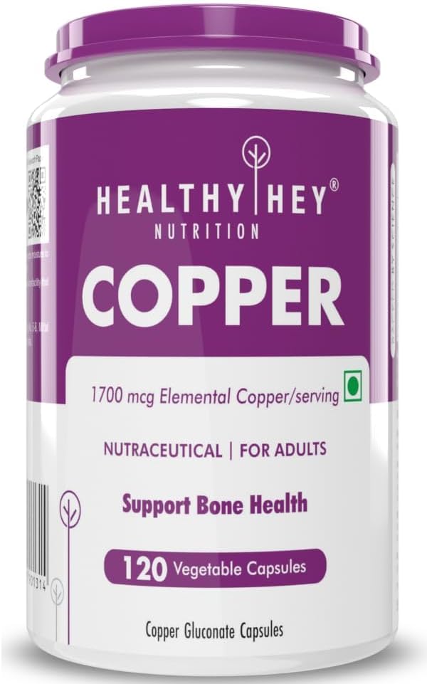 Gluconat de cupru Chelated - formă foarte biodisponibilă - non-GMO, fără gluten -120 Veg. Capsule