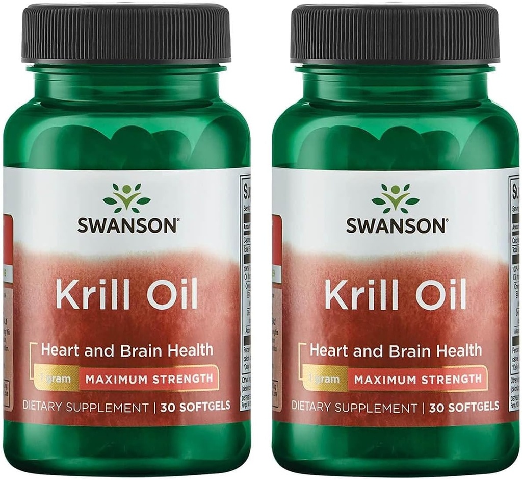 Swanson EFAS- Krill Oil - Putere maximă - 1 g, 30 Softgels (2 ambalaj)