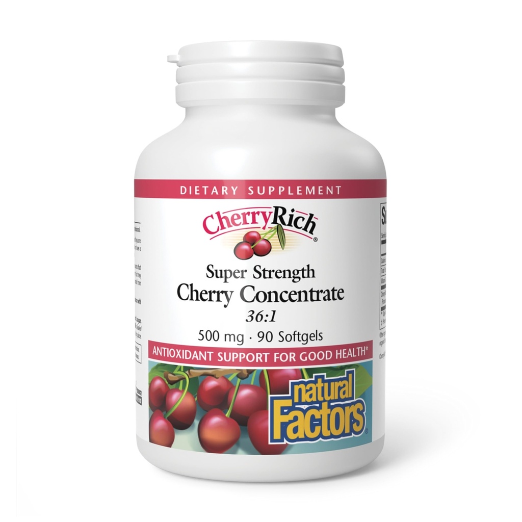 CherryRich de factori naturali, Super Putere Cherry concentrat, Antioxidant de sprijin pentru articulatii sanatoase si acid uric Metabolism, 90 softgels (90 portii)
