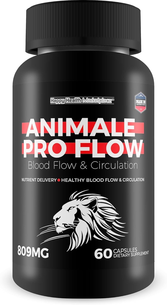 Animale Pro Flow - Suplimentul nostru cel mai bun flux de sânge - Pro Animale de sex masculin supliment de sănătate pentru îngrijirea fluxului sanguin - sânge sănătos fluxul de circulatie Suplimente pentru barbati - Pro Animale pastile pentru barbati