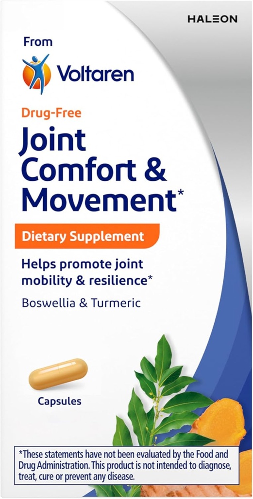 Voltaren Confort comun si miscare Supliment alimentar de la Voltaren, cu Boswellia si Turmeric pentru suport comun, Miscare si pana la 30 Count Bottle