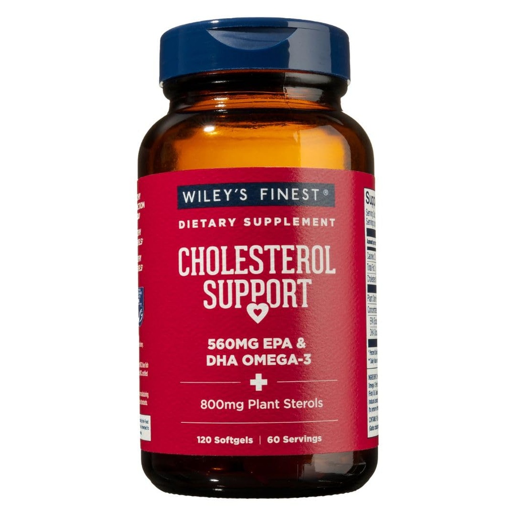 Wiley Finest sălbatice Alaska de pește Colesterol suport - inima de sănătate Supliment pentru bărbați și femei - 560mg Omega-3s - 120 Softgels (60 Servings)