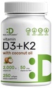 DEAL Suplement Vitamina D3 2000 UI + K2 MK7 50mcg Softgels 