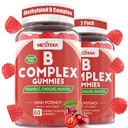 Vitamina B Complex Gummies, Vegan Vitamina B Gumies cu 2000 mcg metil B12, metil Folate 