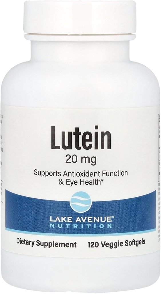 Lake Avenue Lutein - cu lutein & Zeaxanthin din extractul Marigold - Suportă activitatea antioxidantă și sănătatea ochilor - Vegetarian Friendly, Non-GMO - 20 mg - 120 Veggie Softgels