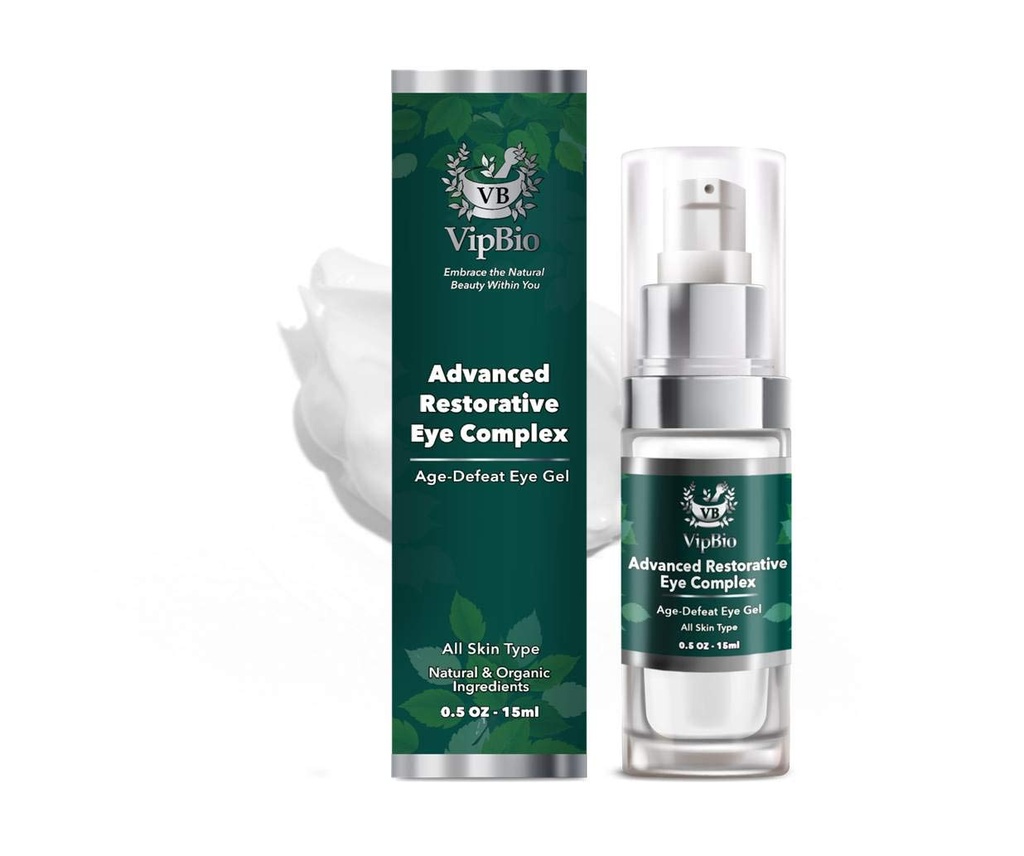 Vippio Organic Advanced Restorative Eye Complex Anti-îmbătrânire ochi Gel pentru cercuri întunecate și Puffiness 0,5 fl. oz.