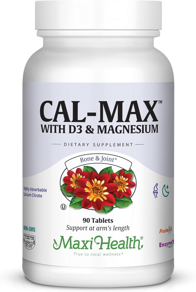 Calciu 1000 mg cu vitamina D3 (400 UI) şi magneziu (750 mg) - Supliment alimentar pentru oase, dinţi, suport comun - pentru bărbaţi şi femei - 90 comprimate
