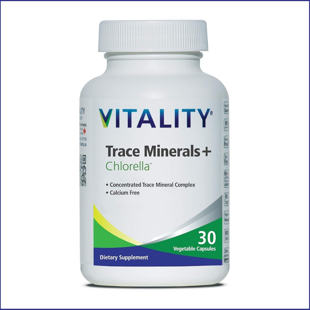 Vitality Trace Minerale + Chlorella  Vegan, Allergen-Free.