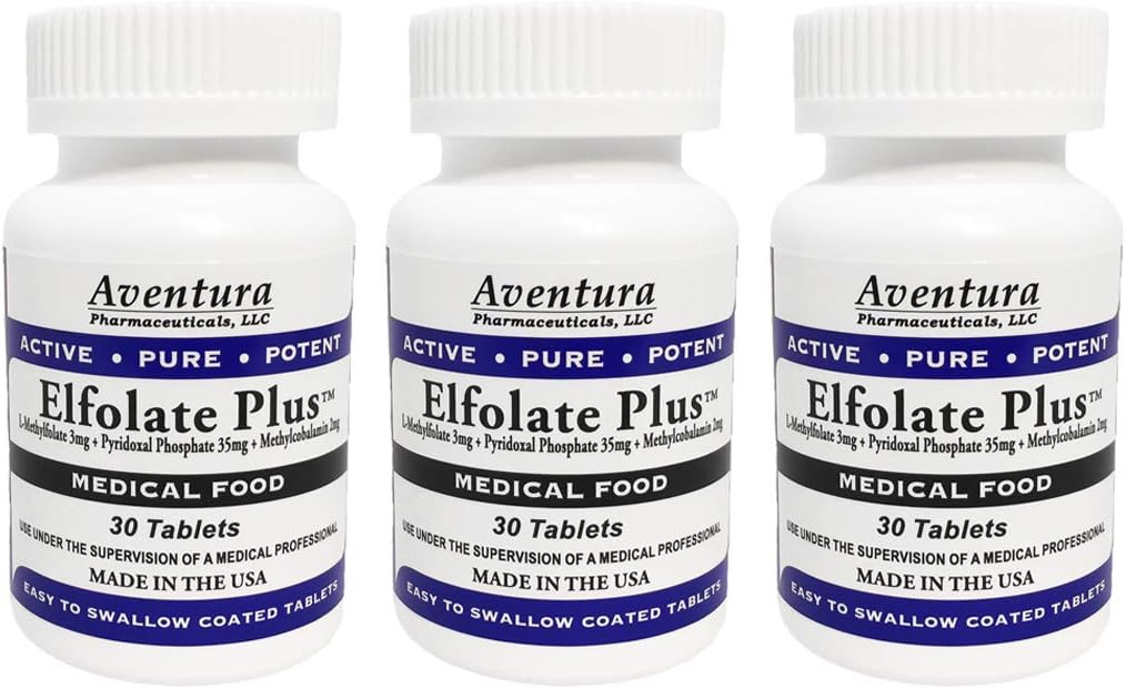 Plus® 3 mg 3 ambalaj L-metilfolat metil Folate Metilfolat Medical Food Suplimentul profesional Forta activa Pure 30 comprimate