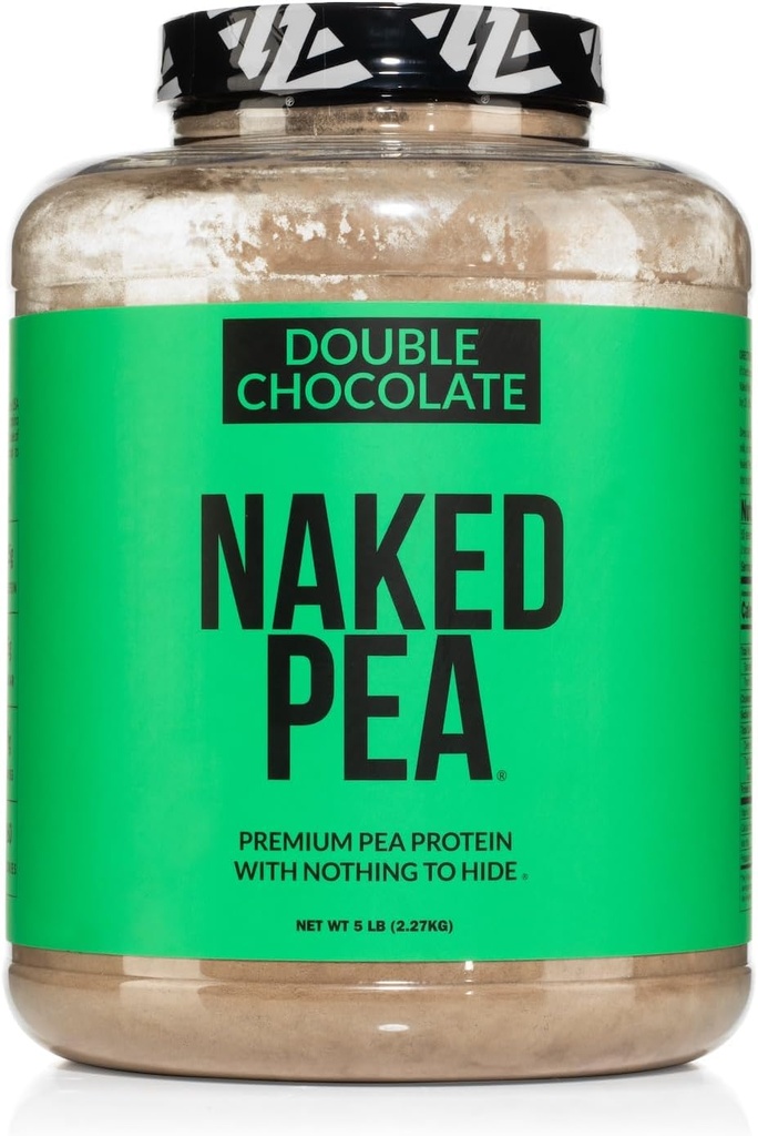 Pea NAKED - Proteină dublă de ciocolată de la ferme din SUA și Canada, cacao organică, zahăr organic de nucă de cocos - Fără OMG-uri, fără soia și gluten gratuit, ajutor de creștere și recuperare - 53 Serviri