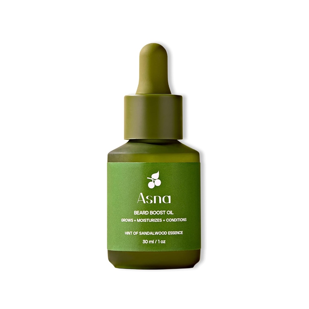 Asna Beard Boost Ulei - Rece-Pressed, Toate tipurile de par, Stimuleaza crestere, Nourishing & hidratare, Ayurvedic cu vitamina C si antioxidanti pentru moale, Beard Fuller
