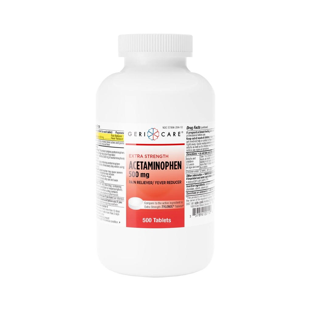 GeriCare Extra Putere Acetaminofen Durere Relief Fever Reductor Tablete, Puterea 500 mg Tabletă 