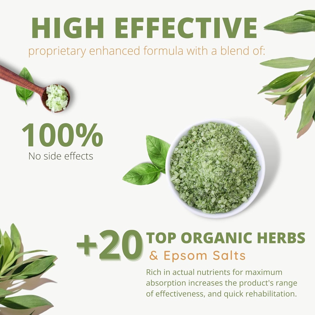 Sare de baie Sitz pentru hemoroizi 15.6 Oz- Soothing ușurare Sângerare Shrinking Tratamentul extern intern +20 Plante naturale, Sare Epsom - Sarituri Remediare Postpartum Fissure