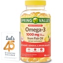 Vara de primăvară Omega-3 ulei de pește Geluri moi, 1000 mg, 180 Conte, Supliment alimentar, Omega-3 acidi grasi Bundle cu 45 Diabet zaharat Lual decodat