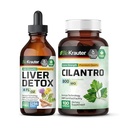 BIO KRAUTTER Dezintoxicare hepatică Tinctură 4 Fl. Oz. & Cilantro 100 capsule