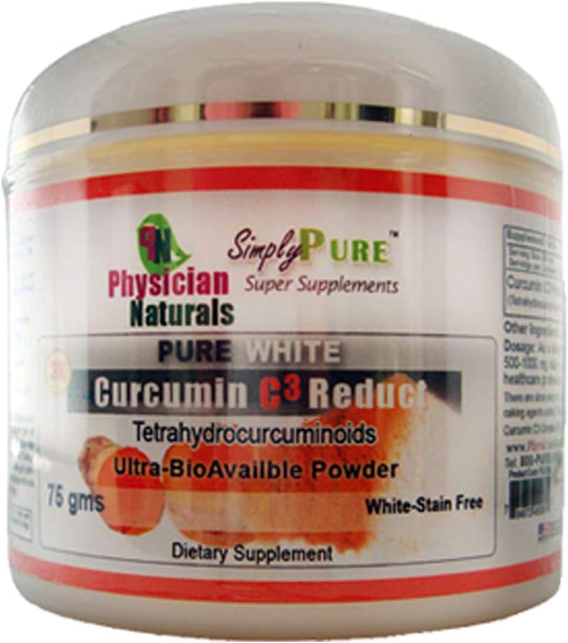 Pur alb Curcumina C3 Reduct pulbere 3X Absorbție și 180X mai concentrat decât pulberea turmerică 75 GMS