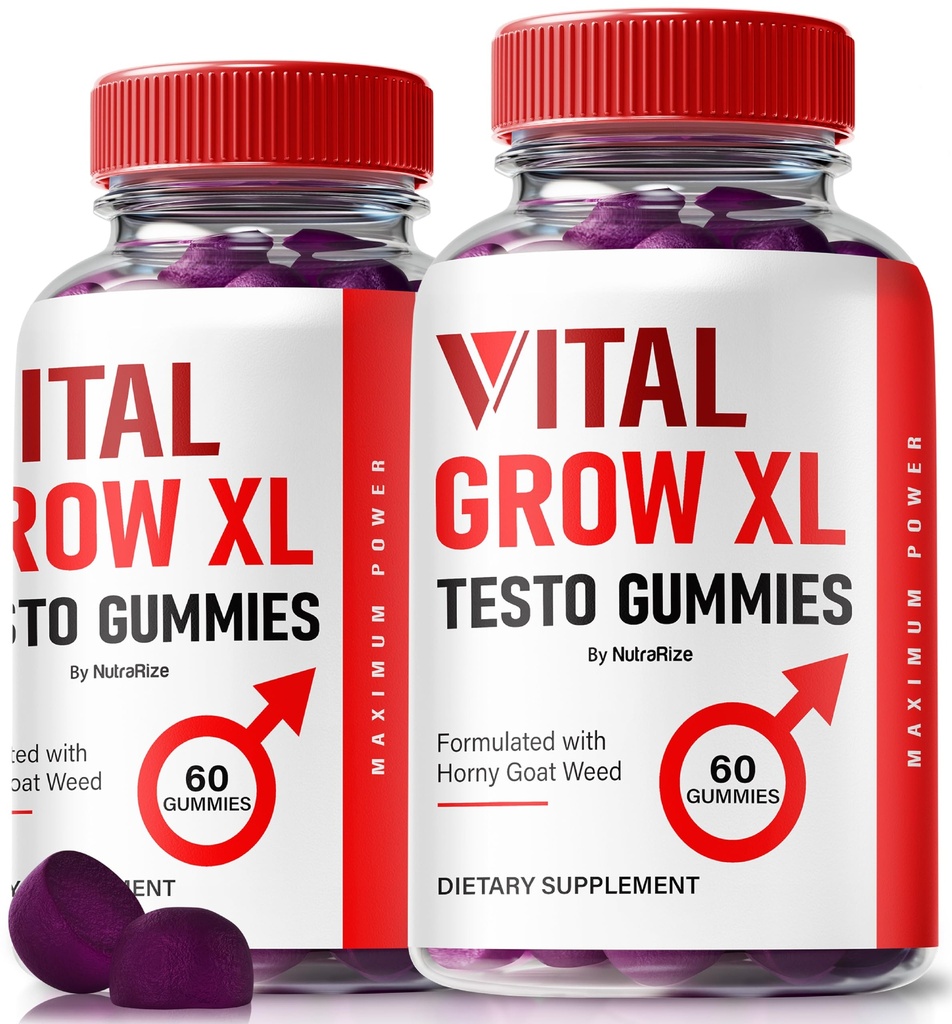 (2 ambalaj) Vital Grow XL, Official Vital Grow XL Testo Gumies pentru bărbați, Boost Stamina și Gummy de încredere pentru bărbați, Vital GrowXL Bărbați de sprijin Gomitas (120 Gummies)