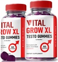 (2 ambalaj) Vital Grow XL, Official Vital Grow XL Testo Gumies pentru bărbați, Boost Stamina și Gummy de încredere pentru bărbați, Vital GrowXL Bărbați de sprijin Gomitas (120 Gummies)