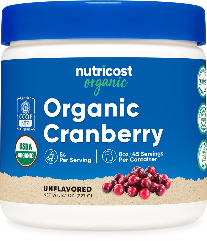 Nutricost Organic Cranberry Powder, 8 oz, 5G per Serving - non-GMO, Gluten-Free