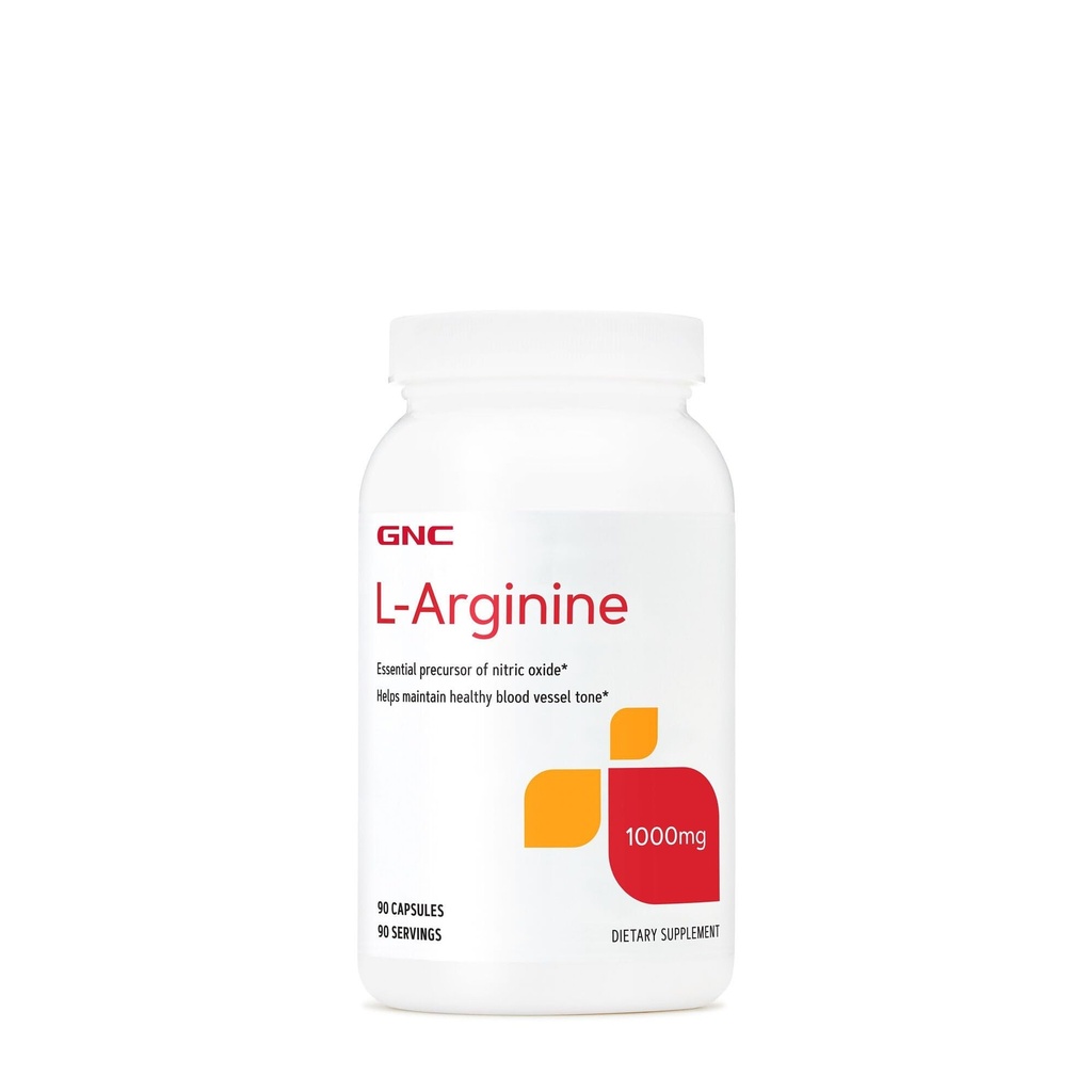 GNC L Arginine 1000mg Supliment, Suporturi sănătoase vas de sânge ton, 90 Serviri