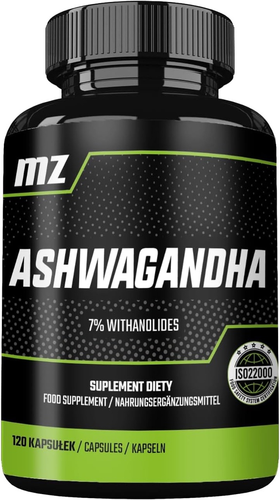 Extract de Ashwagandha 142 mg per capsulă - 120 capsule - 4 luni de aprovizionare - Supliment alimentar de MZ