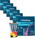 Pachete de hidratare dripDrop - Pachet de varietati bold - Electroliti de unică servire Mix de pulbere - Pepene verde, Berry, Lemon, Orange - non-GMO, Gluten Free, Vegan - 192 Sticks