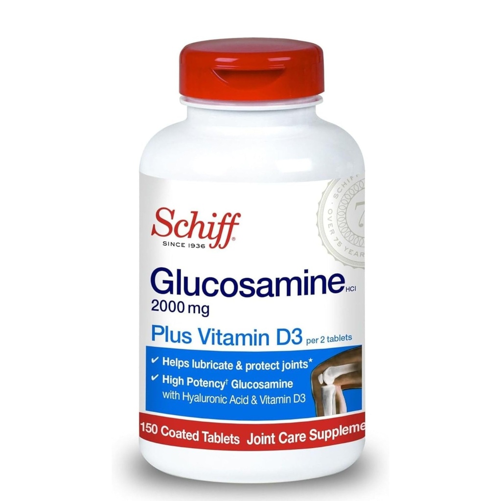 Schiff Glucosamină 2000mg cu vitamina D3 şi acid hialuronic 150 comprimate - Supliment comun