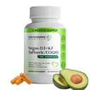 5-in-1 Vitamina D3 2000UI + K2Vital Vitamina K2 cu Turmeric și COQ10 - cu Avocado pulbere pentru absorbție îmbunătățită - inima, os, Cellular Health Support