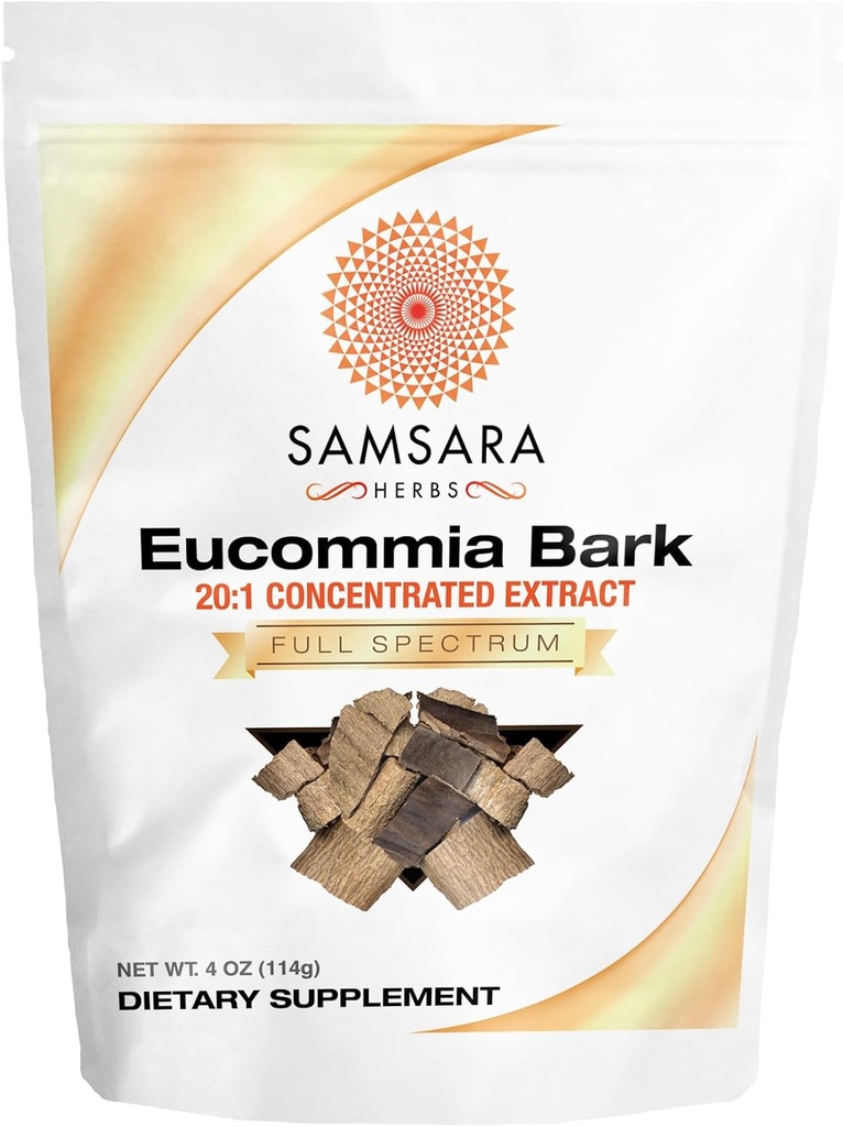 Samsara Herbs Eucommia Extract pulbere - 20:1 Extract concentrat (4oz/114g)