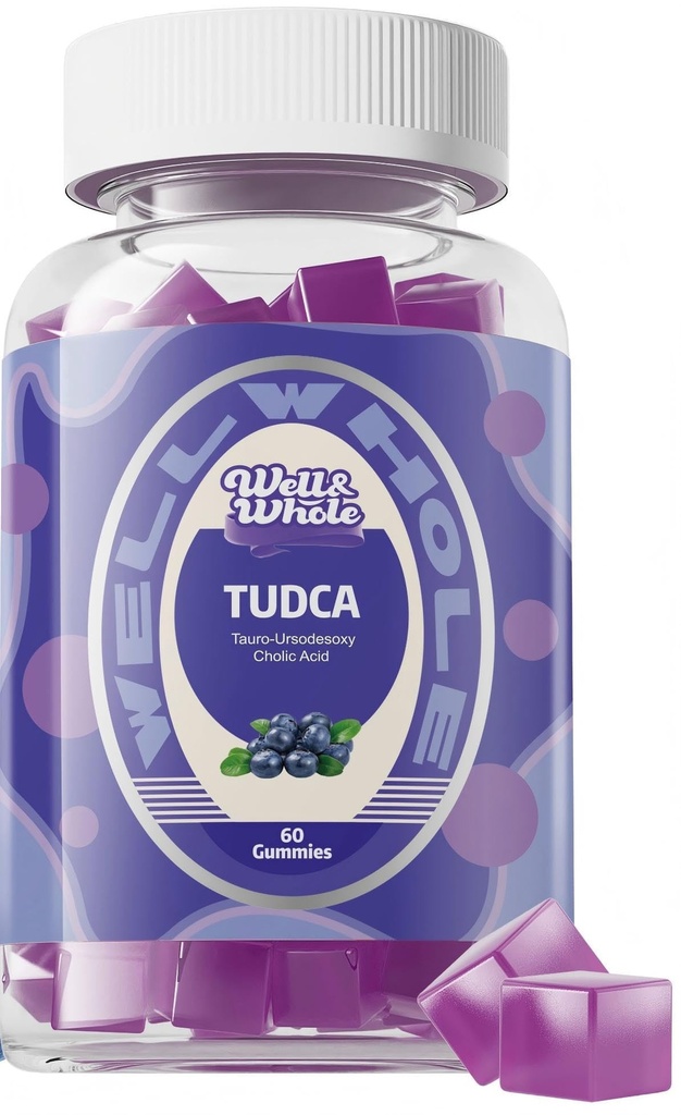 Ei bine & Whole Bile Salts Supliment TUDCA Gummies 1000mg + Milk Thistle 500mg - Studiat clinic suport hepatic pentru detoxifiere & Digestion - Vegan, Non-GMO - 60 Conte s