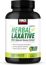 FORCE FACTOR Laxativ pentru constipație Relief pentru adulți, Digestion Supliment Made with Senna to Cleanse, Detox și Soothe, Laxative pentru constipație pentru femei și bărbați, 250 comprimate