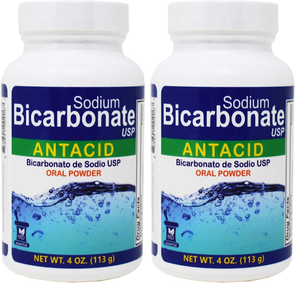Bicarbonat de sodiu Antiacid Pulbere orală USP 4 oz .2 Flacoane