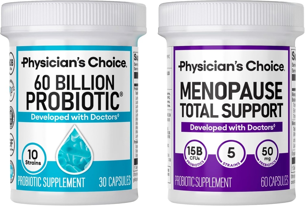 Suport pentru menopauza medicului + Suport pentru sanatate digestiva Bundle - 60ct