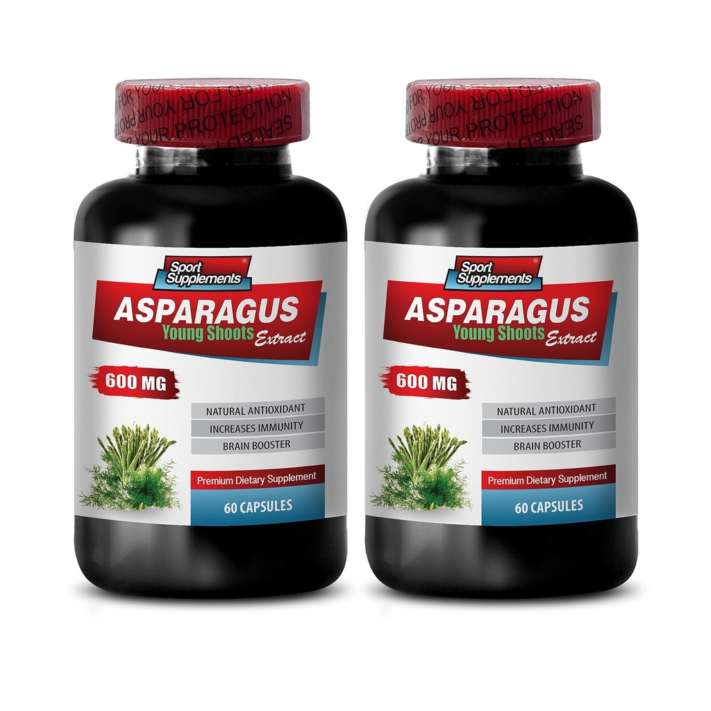 Pastilele diuretice - Sparanghel 600 MG - Extract de Young Shoots - Supliment alimentar Premium - Supliment antioxidant pentru extract de piele - extract de sparanghel, supliment antioxidant, pastile de maltodextrină - 2B 120 capsule