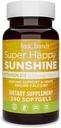 Branduri de bază Super fericit Sunshine Vitamina D3 5000UI, 240-conte (Pachet de 1)